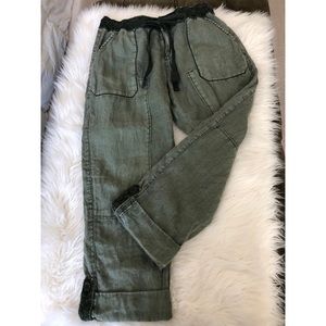 🚫SOLD🚫 Anthropologie Linen Cargo Crops